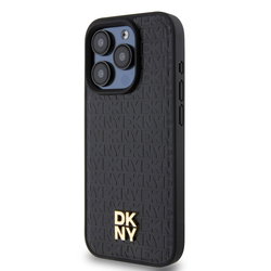 DKNY PU Leather Repeat Pattern Stack Logo Magsafe Zadní Kryt pro iPhone 12/12 Pro Black