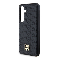 DKNY PU Leather Repeat Pattern Stack Logo Magsafe Zadní Kryt pro Samsung Galaxy S24 Black