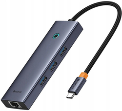 Dokovací stanice Baseus Ultra Joy USB 6v1 (USB-C/1xHDMI4K30Hz/3xUSB 3.0/1xPD/RJ45) šedá