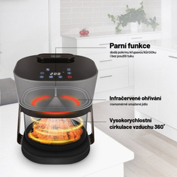 DTM Lauben Glass&SteamAir® Fryer 4500BG - Horkovzdušná fritéza, skleněný fritovací koš, objem 4,5l, 8 programů