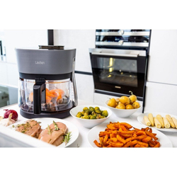 DTM Lauben Glass&SteamAir® Fryer 4500BG - Horkovzdušná fritéza, skleněný fritovací koš, objem 4,5l, 8 programů