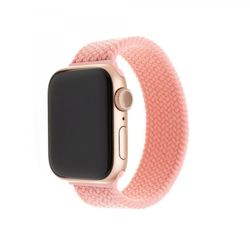 Elastický nylonový řemínek FIXED Nylon Strap pro Apple Watch 38/40/41mm, velikost XL, růžový