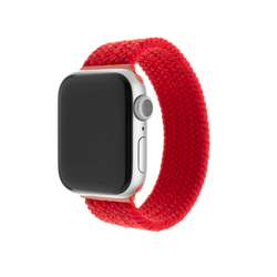 Elastický nylonový řemínek FIXED Nylon Strap pro Apple Watch 42/44/45mm, velikost L, červený