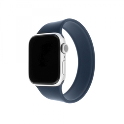 Elastický silikonový řemínek FIXED Silicone Strap pro Apple Watch 42/44/45mm, velikost L, modrý