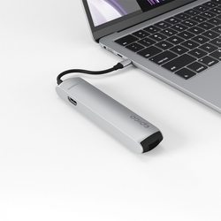 Epico 6in1 Slim Hub 8K with USB-C connector - stříbrná