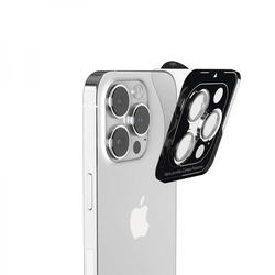 Epico Hliníkové ochranné sklo na čočky fotoaparátu pro iPhone 14 Pro / 14 Pro Max (6,1") - stříbrná