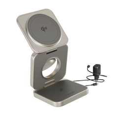 Epico UltraBase EF55 Qi2 3v1 Fold Alu Mag+ Wireless Charging Stand - titanová