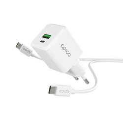 Epico UltraBoost EA10 20W GaN Wall Charger Bundle with USB-C to USB-C 1.2m Cable - bílá