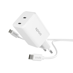 Epico UltraBoost EA30 45W GaN Wall Charger Bundle with USB-C to USB-C 1.2m Cable - bílá