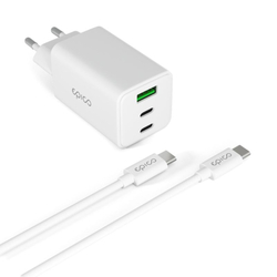 Epico UltraBoost EA40 65W GaN Wall Charger Bundle with USB-C to USB-C 1.2m Cable - bílá