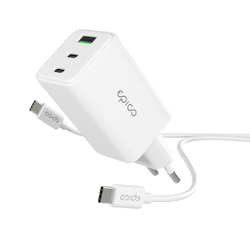 Epico UltraBoost EA40 65W GaN Wall Charger Bundle with USB-C to USB-C 1.2m Cable - bílá