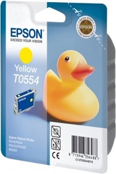 Epson T0554 Yellow 8ml pro Stylus Photo R240/R245/RX420/RX425/RX520 - originální