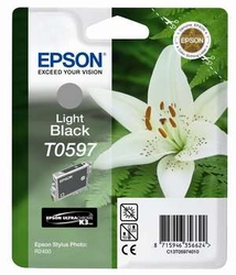 Epson T0597 Light Black Ultra Chrome K3 13ml pro Stylus Photo R2400 - originální