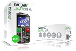 EVOLVEO EasyPhone FL, stříbrná