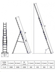 G21 GA-H-3x8 třídílný 5,1m, 3x8 příček