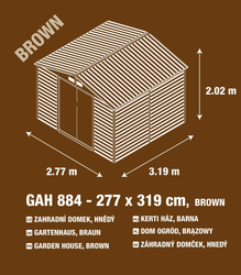 G21 GAH 884, Zahradní domek 277 x 319 cm, hnědý