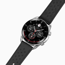 Garett Smartwatch V10 Silver-black leather