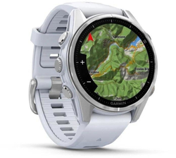 Garmin fenix® 8 – 43 mm, AMOLED, SIlver/Whitestone, silikonový řemínek