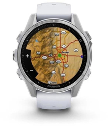 Garmin fenix® 8 – 43 mm, AMOLED, SIlver/Whitestone, silikonový řemínek