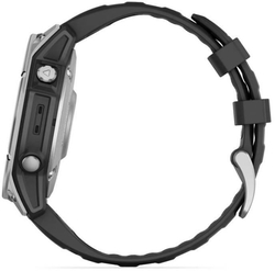 Garmin fenix® E – 47 mm, AMOLED, nerezová ocel, černý silikonový řemínek