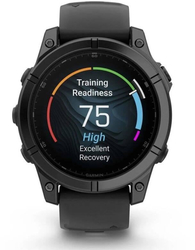 Garmin fenix® E – 47 mm, AMOLED, Slate Grey ocel, černý silikonový řemínek