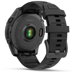 Garmin fenix® E – 47 mm, AMOLED, Slate Grey ocel, černý silikonový řemínek