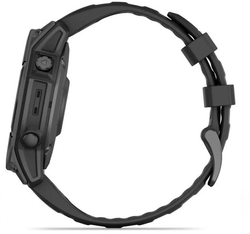 Garmin fenix® E – 47 mm, AMOLED, Slate Grey ocel, černý silikonový řemínek