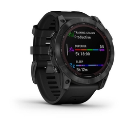 Garmin fenix7X PRO Solar, Gray/ Black Silicone Band