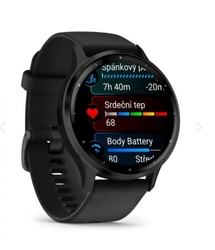 Garmin Venu 3, Slate/Black, silikonový řemínek