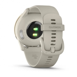 Garmin vivomove Trend, Nerezová luneta Cream Gold, pouzdro French Grey, silikonový řemínek