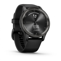 Garmin vivomove Trend, Nerezová luneta Slate, pouzdro Black, silikonový řemínek