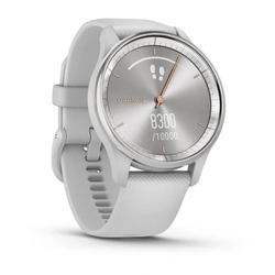 Garmin vivomove Trend, Stříbrná nerezová luneta, pouzdro Mist Grey, silikonový