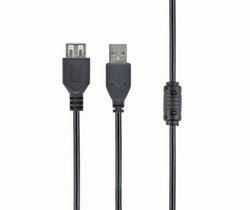 GEMBIRD Kabel USB 2.0 A-A prodlužovací 1,8m Premium (černý, ferit)