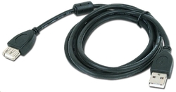 GEMBIRD Kabel USB 2.0 A-A prodlužovací 1,8m Premium (černý, ferit)