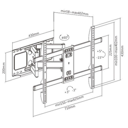 GEMBIRD WM-80ST-02, 37"-80" (60kg), otočný a náklopný