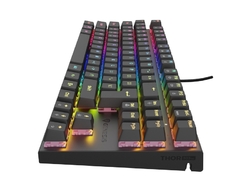 Genesis herní mechanická klávesnice THOR 303/TKL/RGB/Outemu Peach Silent/Drátová USB/US layout/Černá