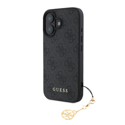 Guess 4G Charm Zadní Kryt pro iPhone 16 Plus Tone on Tone Grey