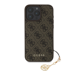 Guess 4G Charm Zadní Kryt pro iPhone 16 Pro Max Tone on Tone Brown