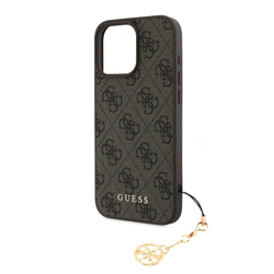 Guess 4G Charm Zadní Kryt pro iPhone 16 Pro Max Tone on Tone Brown