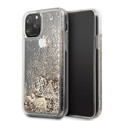 Guess Glitter Hearts Zadní Kryt pro iPhone 11 Gold