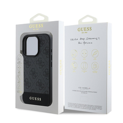 Guess PU 4G Stripe Zadní Kryt pro iPhone 16 Pro Max Grey