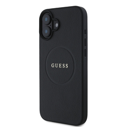 Guess PU Grained Classic Logo MagSafe Zadní Kryt pro iPhone 16 Plus Black