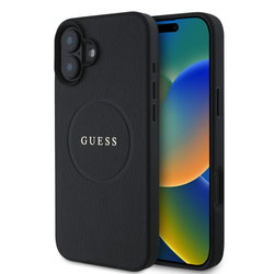 Guess PU Grained Classic Logo MagSafe Zadní Kryt pro iPhone 16 Plus Black