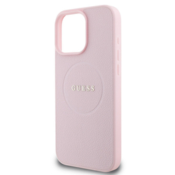 Guess PU Grained Classic Logo MagSafe Zadní Kryt pro iPhone 16 Pro Max Pink