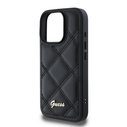 Guess PU Leather Quilted Zadní Kryt pro iPhone 16 Pro Max Black