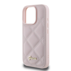 Guess PU Leather Quilted Zadní Kryt pro iPhone 16 Pro Max Pink