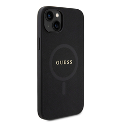 Guess PU Saffiano MagSafe Zadní Kryt pro iPhone 15 Black