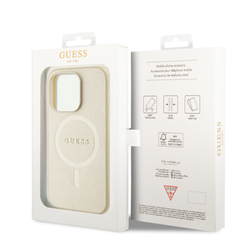 Guess PU Saffiano MagSafe Zadní Kryt pro iPhone 15 Pro Beige