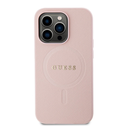 Guess PU Saffiano MagSafe Zadní Kryt pro iPhone 15 Pro Pink