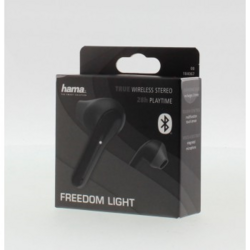 Hama Bluetooth sluchátka Freedom Light, pecky, nabíjecí pouzdro, černá